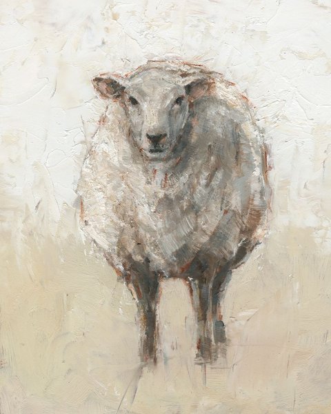 Main Product Photo of Fluffy Sheep I Painting by Ethan Harper