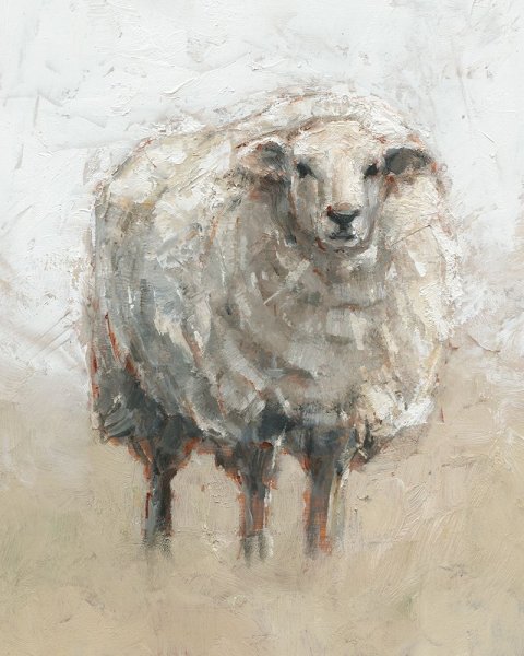 Main Product Photo of Fluffy Sheep II Painting by Ethan Harper