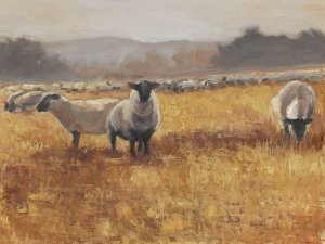 Grazing at Sunset I by Ethan Harper Oil Painting