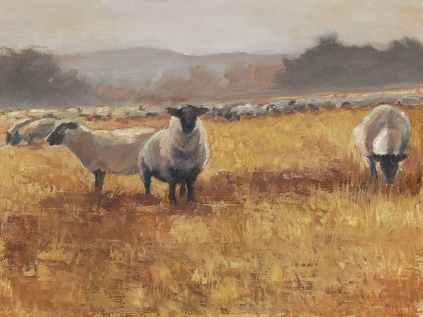 Main Product Photo of Grazing at Sunset I Painting by Ethan Harper