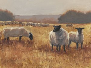 Grazing at Sunset II by Ethan Harper Oil Painting