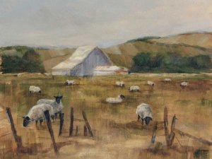Grazing Sheep I by Ethan Harper Oil Painting