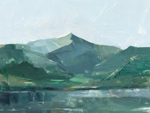 Green Grey Mountains I by Ethan Harper Oil Painting