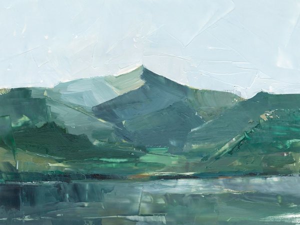 Green Grey Mountains I by Ethan Harper - Hand-Painted Oil Painting Reproduction