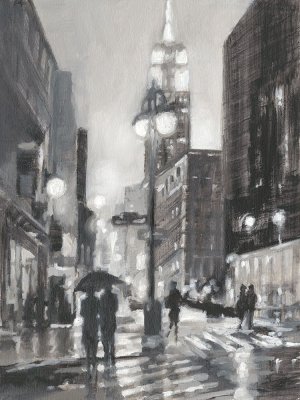 Illuminated Streets I Oil Painting by Ethan Harper - Bestsellers