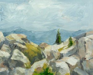 Impasto Mountainside III by Ethan Harper Oil Painting