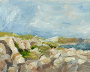 Impasto Mountainside IV by Ethan Harper Oil Painting