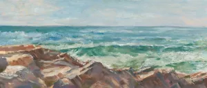 Impasto Ocean View III Oil Painting by Ethan Harper - Contemporary