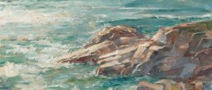 Impasto Ocean View IV Oil Painting by Ethan Harper - Contemporary