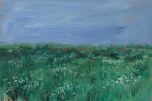 Impressionist Wildflower Field IV Oil Painting by Ethan Harper - Contemporary