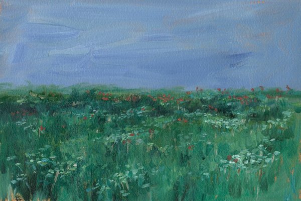 Impressionist Wildflower Field IV by Ethan Harper - Hand-Painted Oil Painting Reproduction