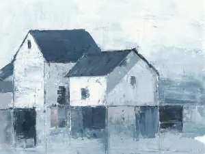 Indigo Barns I Oil Painting by Ethan Harper - Contemporary