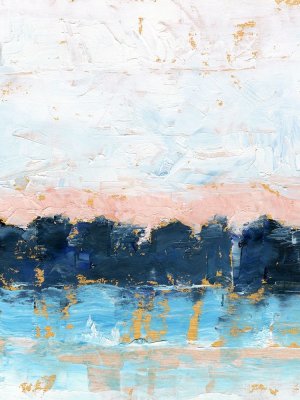 Indigo Treeline I Oil Painting by Ethan Harper - Contemporary