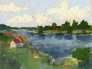 Lakeside Cottages I by Ethan Harper Oil Painting