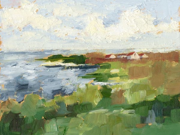 Main Product Photo of Lakeside Cottages II Painting by Ethan Harper
