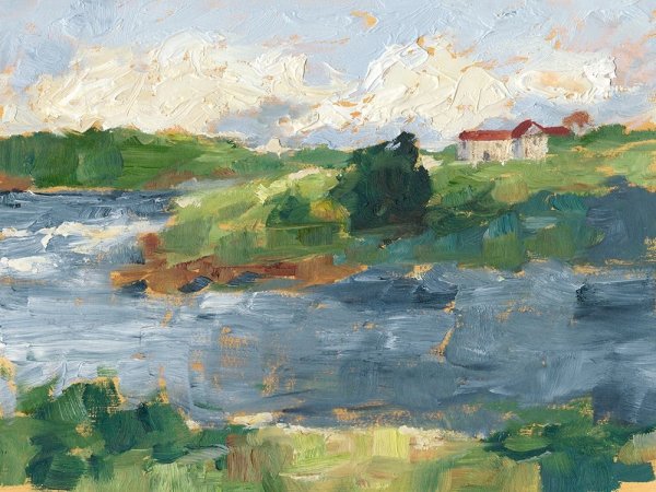 Main Product Photo of Lakeside Cottages IV Painting by Ethan Harper