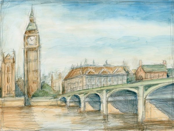 Main Product Photo of London View Painting by Ethan Harper