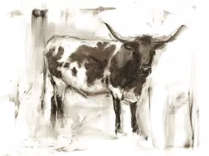 Longhorn Study I Oil Painting by Ethan Harper - Bestsellers