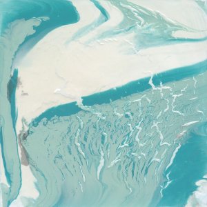 Marbled Aqua II Oil painting by Ethan Harper