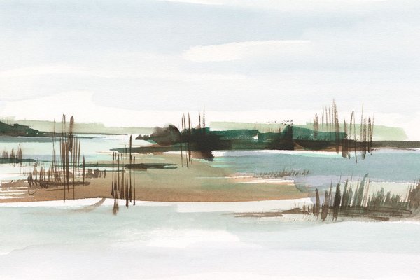 Marsh Reeds I by Ethan Harper - Hand-Painted Oil Painting Reproduction