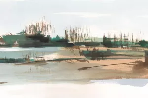 Marsh Reeds IV Oil Painting by Ethan Harper - Contemporary