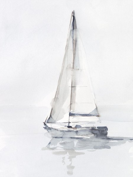 Main Product Photo of Misty Harbor I Painting by Ethan Harper