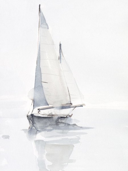 Misty Harbor II by Ethan Harper - Hand-Painted Oil Painting Reproduction