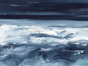 Moonlit Ocean I Oil Painting by Ethan Harper - Contemporary