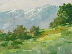 Mountain Backdrop I Oil Painting by Ethan Harper - Contemporary