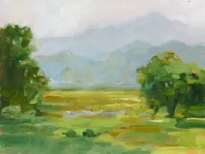 Mountain Backdrop III by Ethan Harper Mountain Backdrop III Oil painting by Ethan Harper