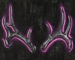 Neon Antlers I by Ethan Harper Oil Painting