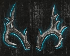 Neon Antlers II by Ethan Harper Oil Painting