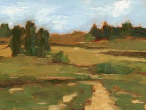 Ochre Valley I Oil Painting by Ethan Harper - Contemporary