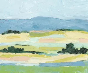 Pastel Hills I Oil Painting by Ethan Harper - Contemporary