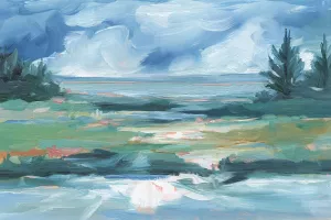 Pastel Lake View II by Ethan Harper Oil Painting