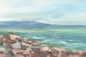 Pastel Shoreline Study I by Ethan Harper Oil Painting