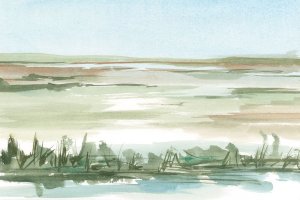 Peaceful Lowland II Oil Painting by Ethan Harper - Contemporary