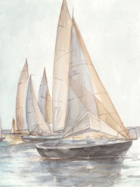 Main Product Photo of Plein Air Sailboats II Painting by Ethan Harper