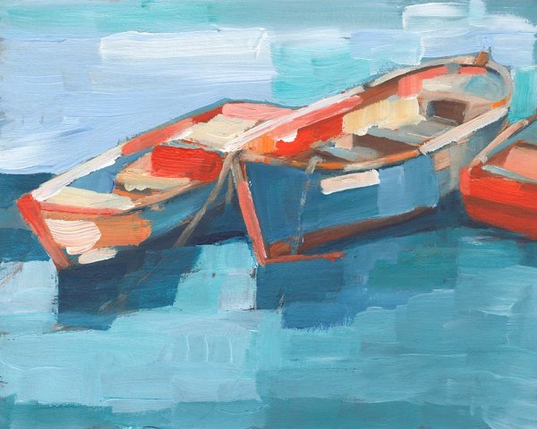 Primary Boats I by Ethan Harper - Hand-Painted Oil Painting Reproduction