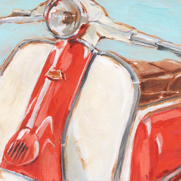 Main Product Photo of Retro Scooter II Painting by Ethan Harper