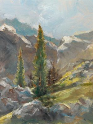 Rocky Hillside I Oil Painting by Ethan Harper - Contemporary