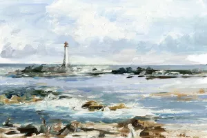 Rocky Shore Coastline I Oil Painting by Ethan Harper - Contemporary