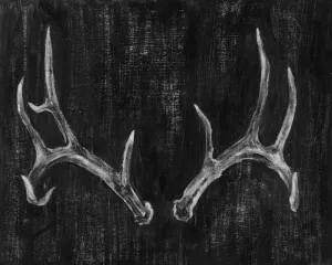 Rustic Antlers II Oil Painting by Ethan Harper - Contemporary