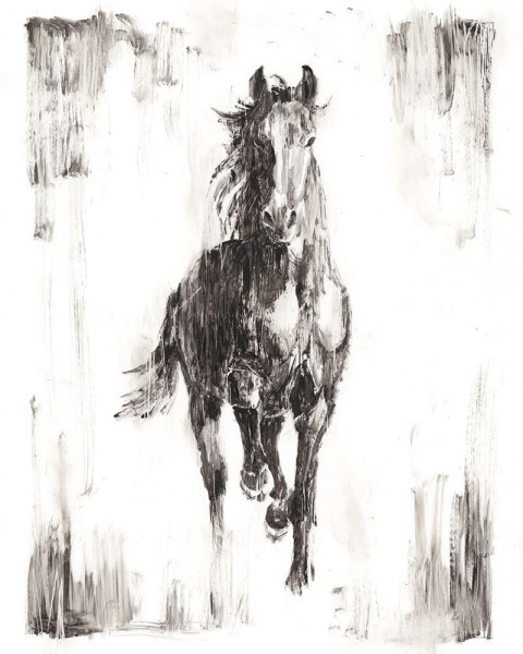 Main Product Photo of Rustic Black Stallion I Painting by Ethan Harper