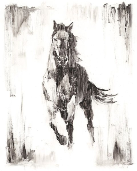 Main Product Photo of Rustic Black Stallion II Painting by Ethan Harper