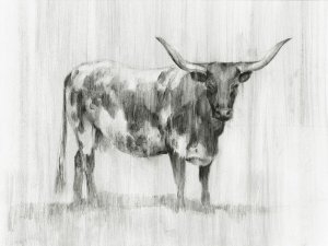 Rustic Bovine I by Ethan Harper Oil Painting