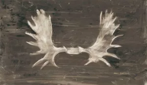 Rustic Moose Mount I Oil Painting by Ethan Harper - Contemporary