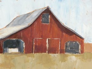 Rustic Red Barn I Oil painting by Ethan Harper