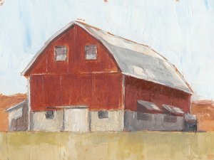 Rustic Red Barn II Oil Painting by Ethan Harper - Contemporary