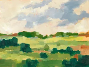 Scattered Trees I Oil Painting by Ethan Harper - Contemporary